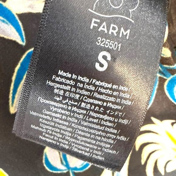 NWT Farm Rio Winter Garden Black Pajama Shirt Button Front Top Floral Size S - Picture 10 of 12